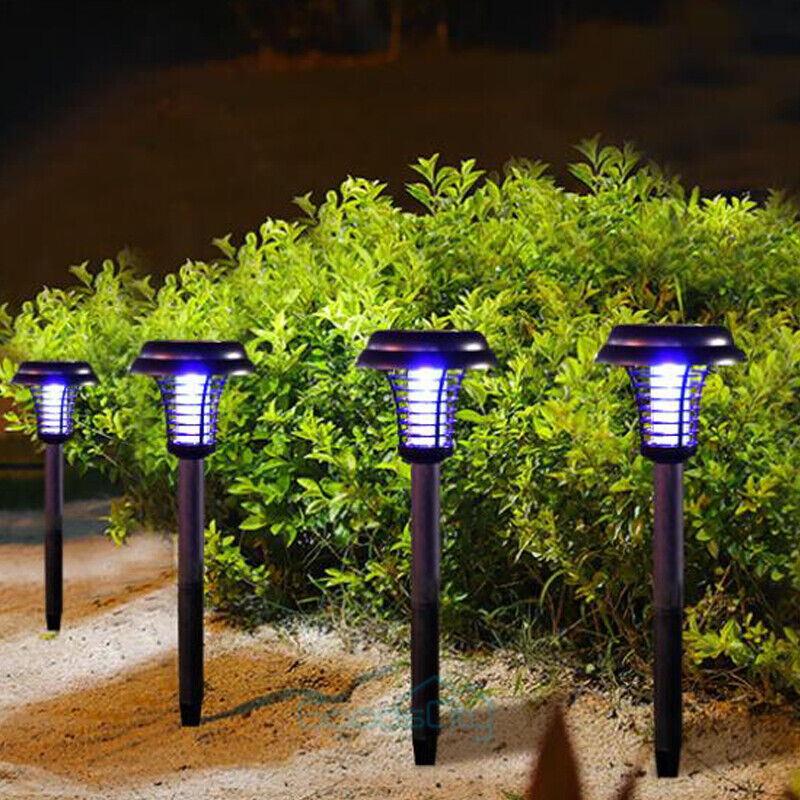 new 2 4 Solar Fly Zapper Mosquito Bug Insect Killer LED Light Trap Pest Control Lamp