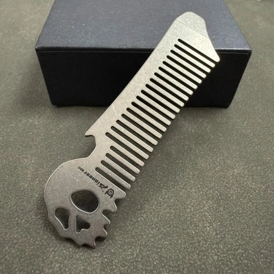 RIHE Design TC4 TITANIUM PRY Bar TOOL Ghost EDC bottle opener Comb Gift 07FC0E-D4 - KOEEK