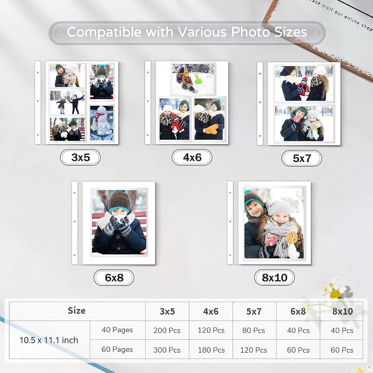 Large Photo Album, Self-Adhesive,4x6, 5x7, 8x10, Scrapbook Album,DIY Photo Book 07FC0E-D4 - KOEEK