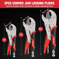 new Vice Grips Pliers Set - 6-Piece Including 6-1/2" & 9-1/2" Long Red, Grey 07FC0E-D4 - KOEEK