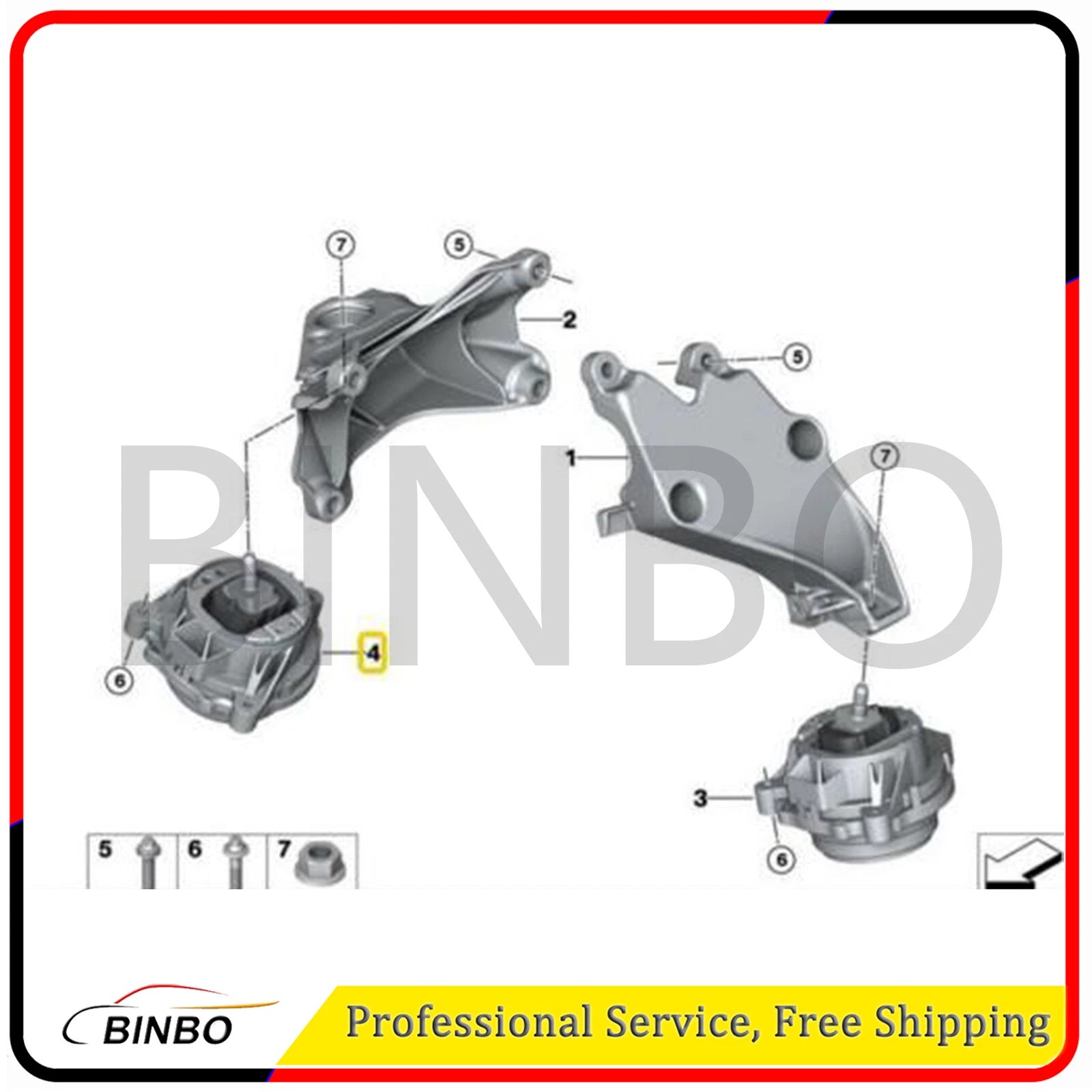1Pcs Engine mount Right Side for BMW F20 F30 M135i M235i M240i 335i 435i N55 07FC0E-D4 - KOEEK