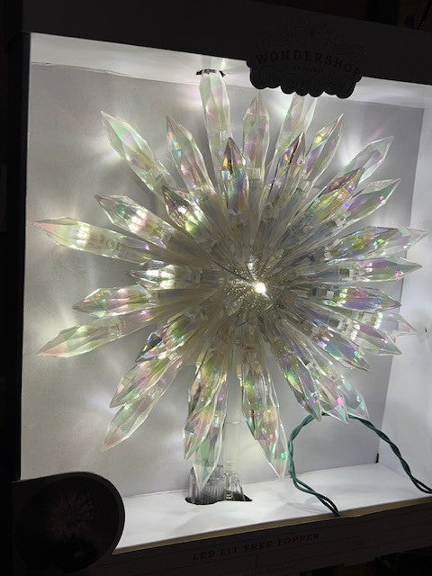 NIB - 13.5" Lighted Starburst Snowflake Tree Topper - 37 Lights - Wondershop WONDERSHOP - KOEEK