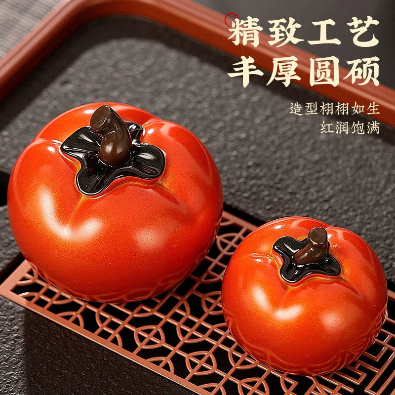 1Pc Exquisite Persimmon Tea Pet Creative Decoration Dedicated Tea Set Ornament 07FC0E-D4 - KOEEK