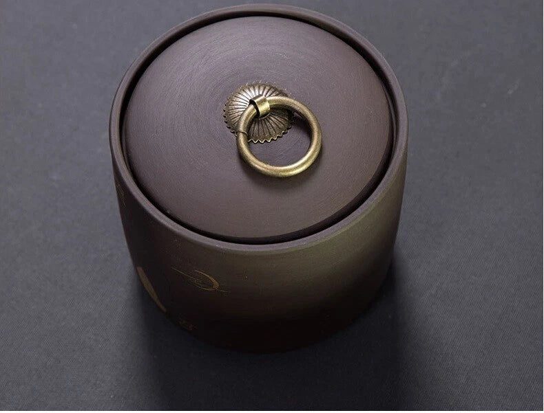 Purple Clay Tea Caddy Puer Tea Storage Tea Jar Candy Dried Fruit Container Box 07FC0E-D4 - KOEEK