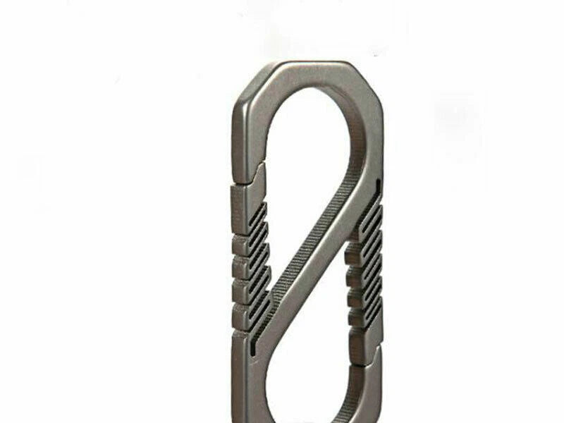 EDC Titanium TC4 Key Chain Carabiner Key Ring Hang Buckle Outdoor Travel Tool 07FC0E-D4 - KOEEK