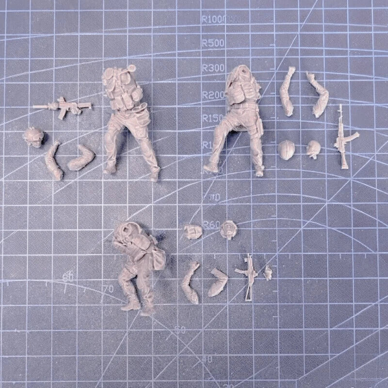 1/35 Resin Model Kit Modern Military Soldiers 3 Figures Unassembled Unpainted 07FC0E-D4 - KOEEK