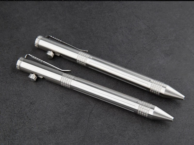 EDC Stainless Steel Pocket Ball Pen Business Office Signature Pen Outdoor Travel 07FC0E-D4 - KOEEK