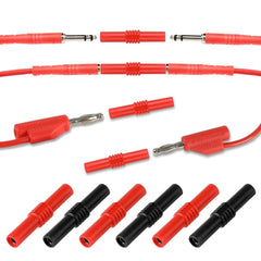 new 10 Pcs 4mm Female Banana Jack Brass Insulated Safety Shrouded Plug Red 07FC0E-D4 - KOEEK