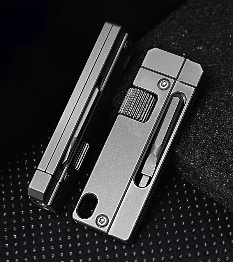 Titanium Mini Multi Tools Adjustable Wrench Pocket Pry Bar Crowbar Bits EDC Tool 07FC0E-D4 - KOEEK