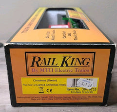 MTH O Scale Flat Car With Lighted Christmas Tree Trees, Green 30-76733 MTH - KOEEK