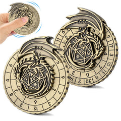 Spinner Dice 7-in-1 Metal DND Dice Set Unique Dragon Rotate D&D Dice RPG Gifts 07FC0E-D4 - KOEEK