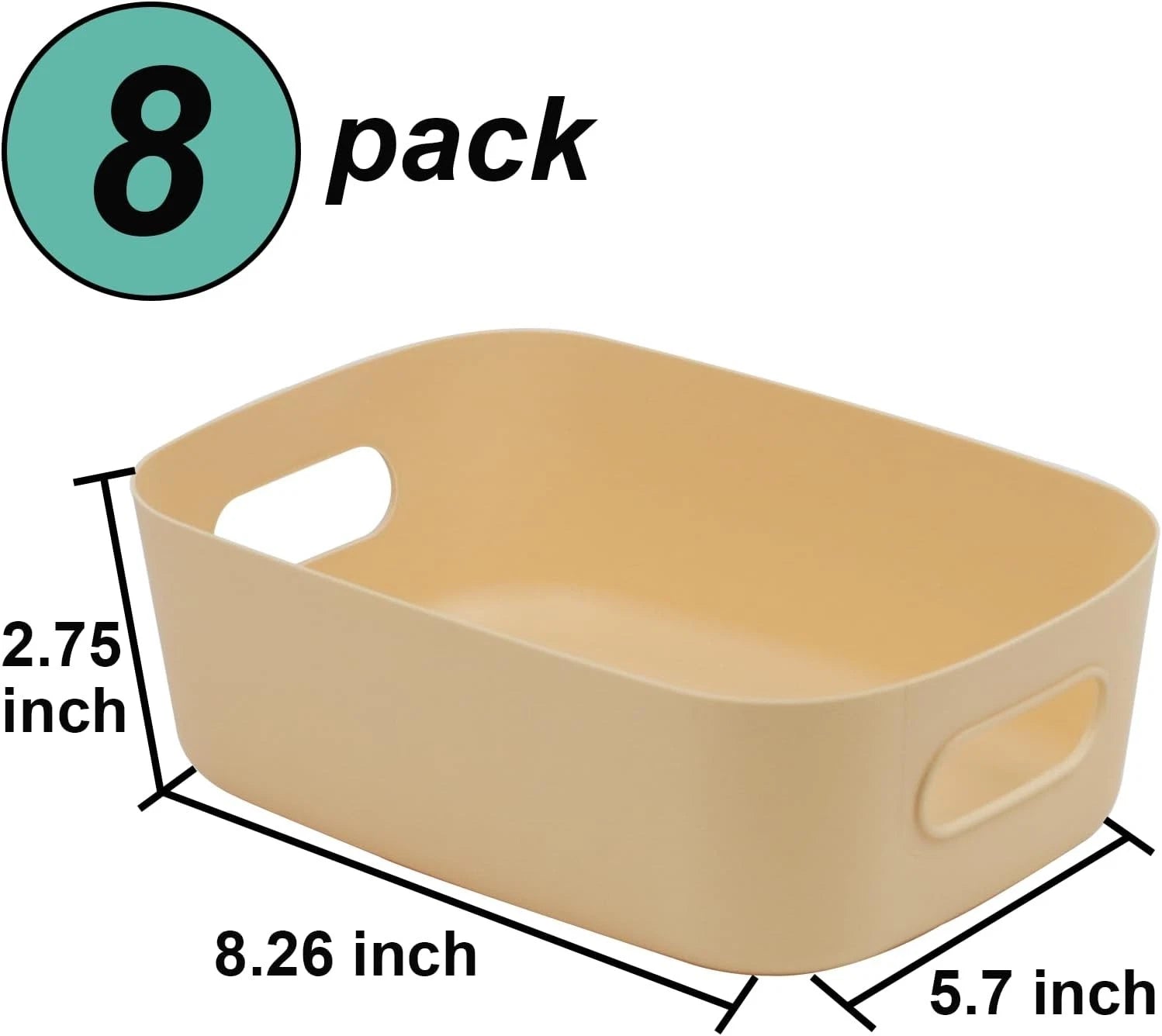 8-piece set of small drawer storage boxes, plastic storage boxes 07FC0E-D4 - KOEEK