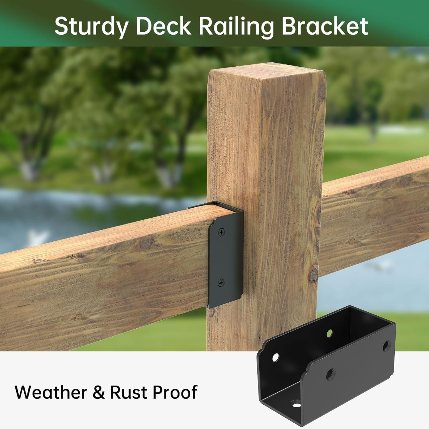 new 24PCS 2”x 4” Stainless Steel Deck Railing Brackets Horizontal 24 Pcs, Black 07FC0E-D4 - KOEEK