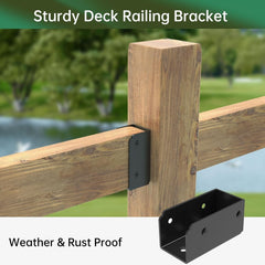 new 24PCS 2”x 4” Stainless Steel Deck Railing Brackets Horizontal 24 Pcs, Black 07FC0E-D4 - KOEEK