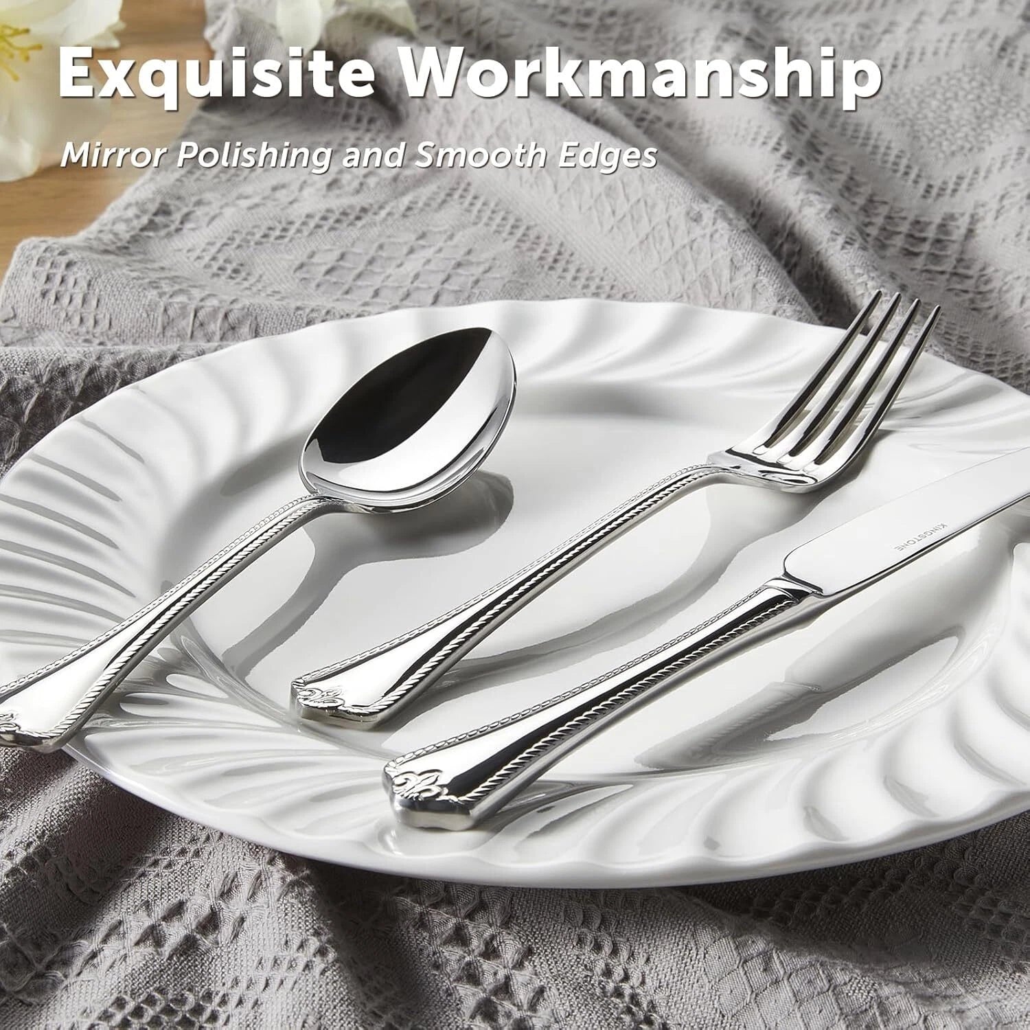 Silverware Set, 20-piece 18/10 Stainless Steel Flatware Set Cutlery Set for 4 07FC0E-D4 - KOEEK