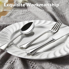 Silverware Set, 20-piece 18/10 Stainless Steel Flatware Set Cutlery Set for 4 07FC0E-D4 - KOEEK