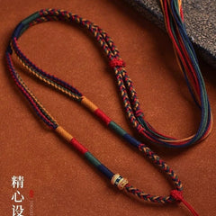 Tibetan Six Word Mantra Cotton Cord Necklace For Pendant Thangka Amulet 07FC0E-D4 - KOEEK