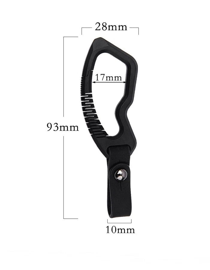 EDC Titanium Alloy + Leather Keychain Carabiner Waist Hanging Pendant Crowbar 07FC0E-D4 - KOEEK