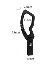 EDC Titanium Alloy + Leather Keychain Carabiner Waist Hanging Pendant Crowbar 07FC0E-D4 - KOEEK