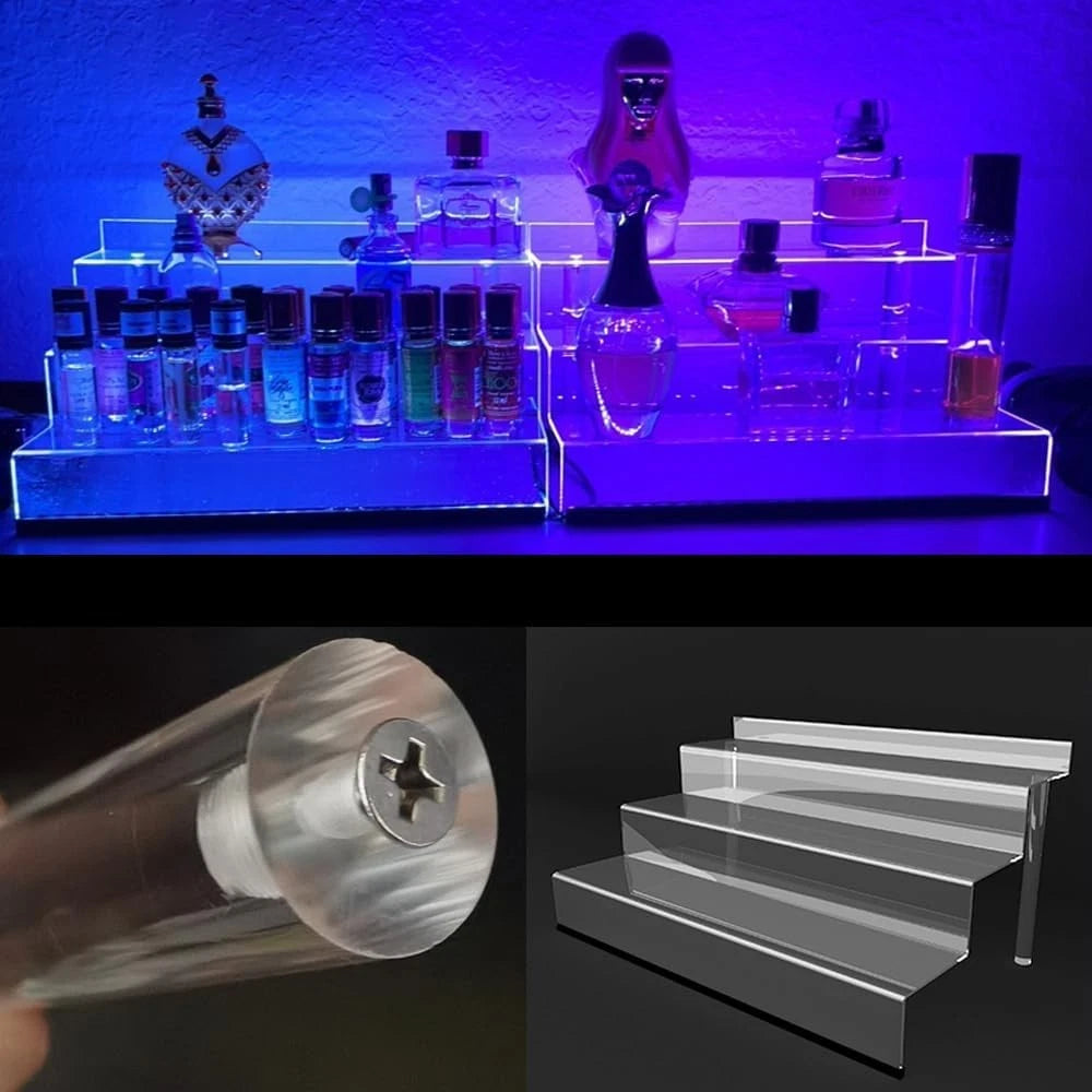 12-inch transparent acrylic display rack with LED lights, three tiers 07FC0E-D4 - KOEEK