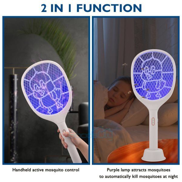 ny håndholdt USB oppladbar myggfluesmekker Bug Insect Zapper Killer Racket