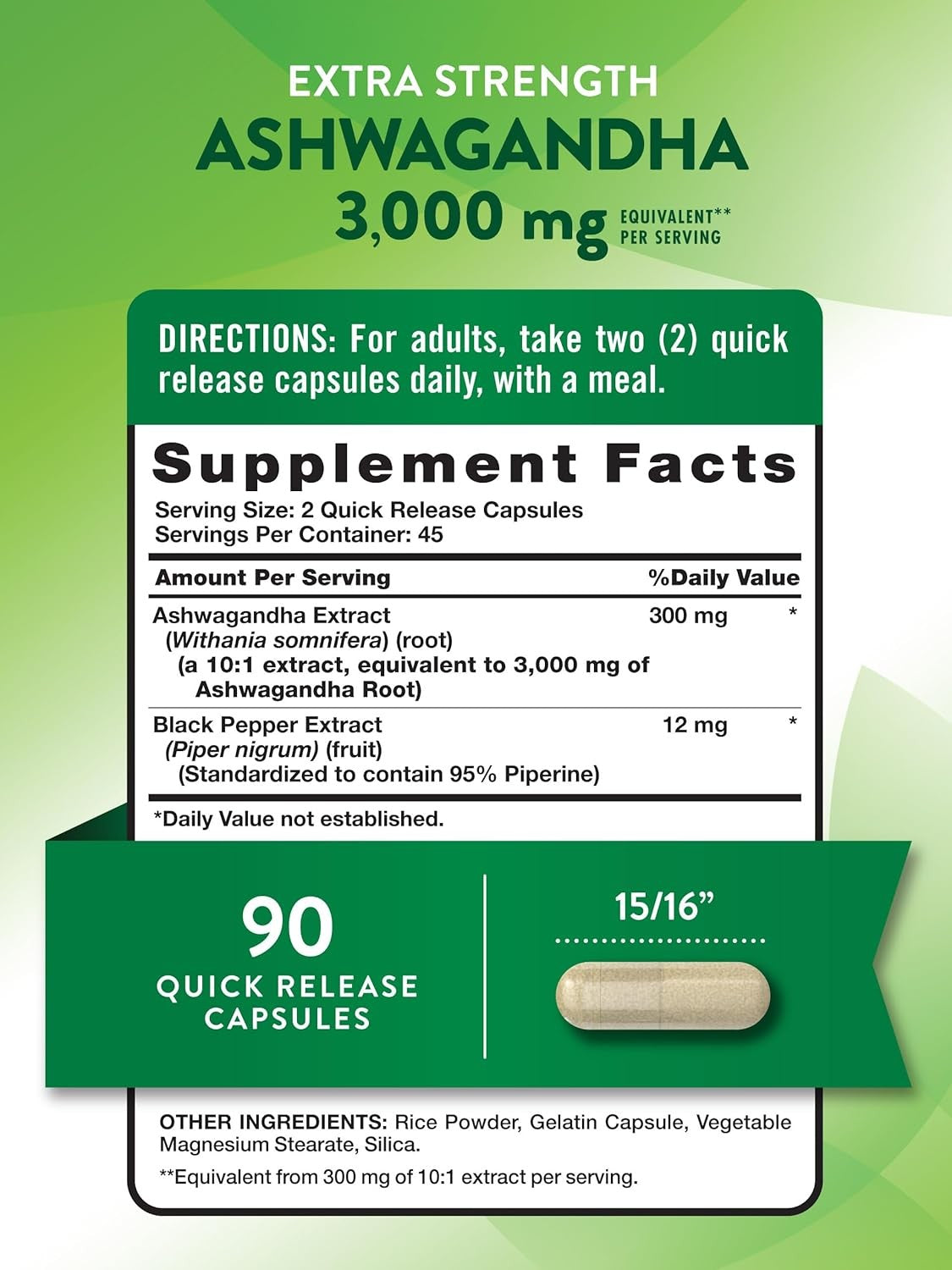 new Nature's Truth Ashwagandha Capsules | 3000mg | 90 Count | Extra Strength |... NATURE'S TRUTH - KOEEK