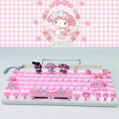 Kuromi My Melody Cinnamoroll Mechanical Keyboard 83 /104 Keys Keypad Cyan Axis 07FC0E-D4 - KOEEK
