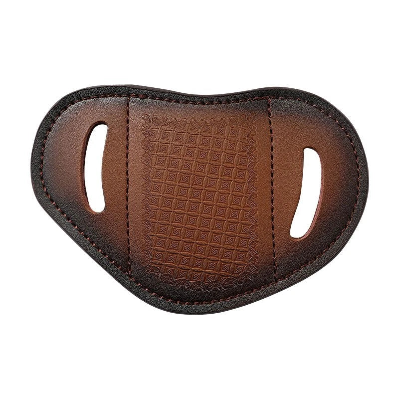 EDC Carved Cow Hand Made Leather Sheath for Folding Knife Belt Clip Cover Pouch 07FC0E-D4 - KOEEK