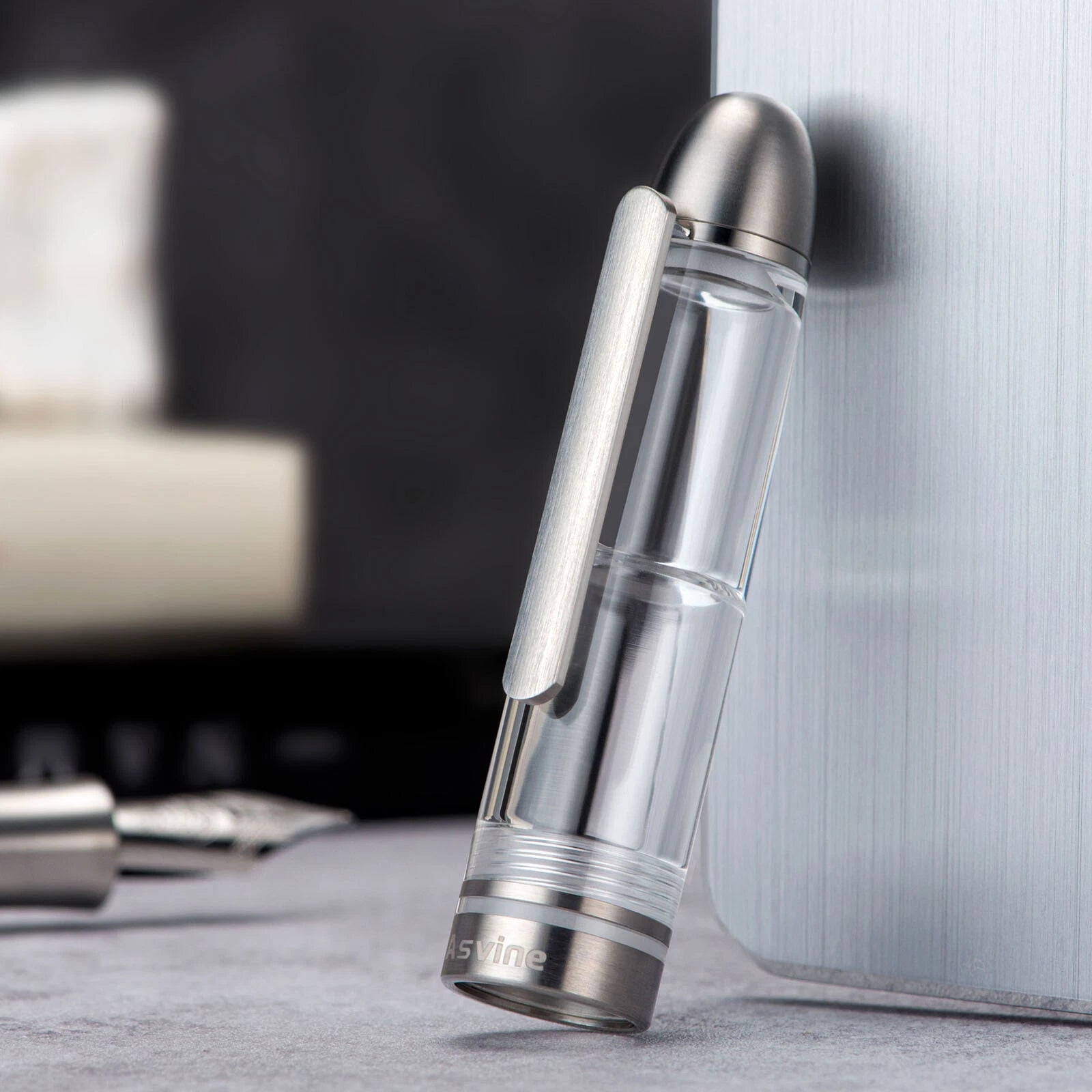 Titanium & Acrylic Writing Pen Asvine P36 Piston Fountain Pen Bock/ Asvine Nib 07FC0E-D4 - KOEEK