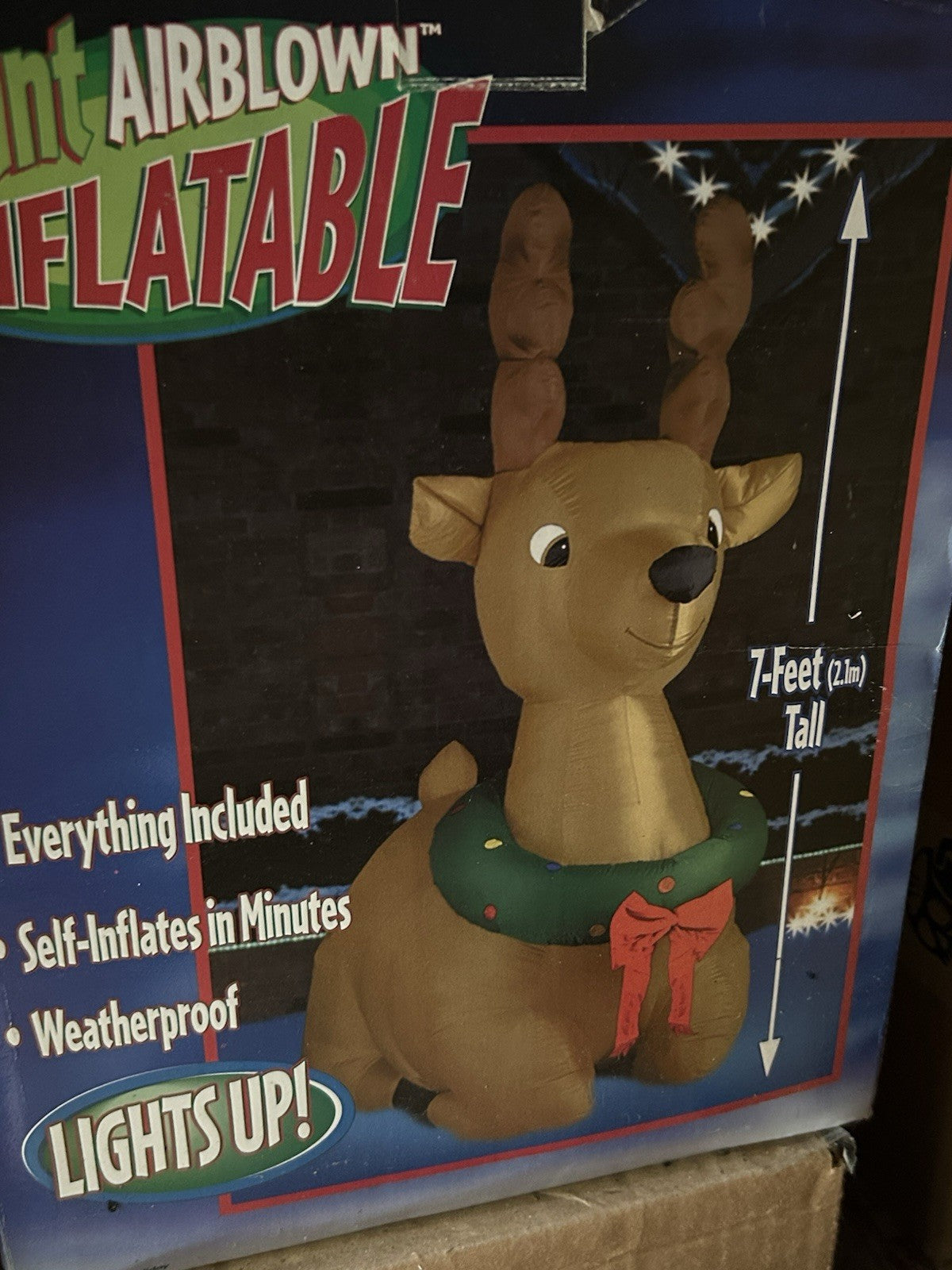 2002 Gemmy 7’ Tall Reindeer Lighted Christmas inflatable Airblown- GEMMY - KOEEK