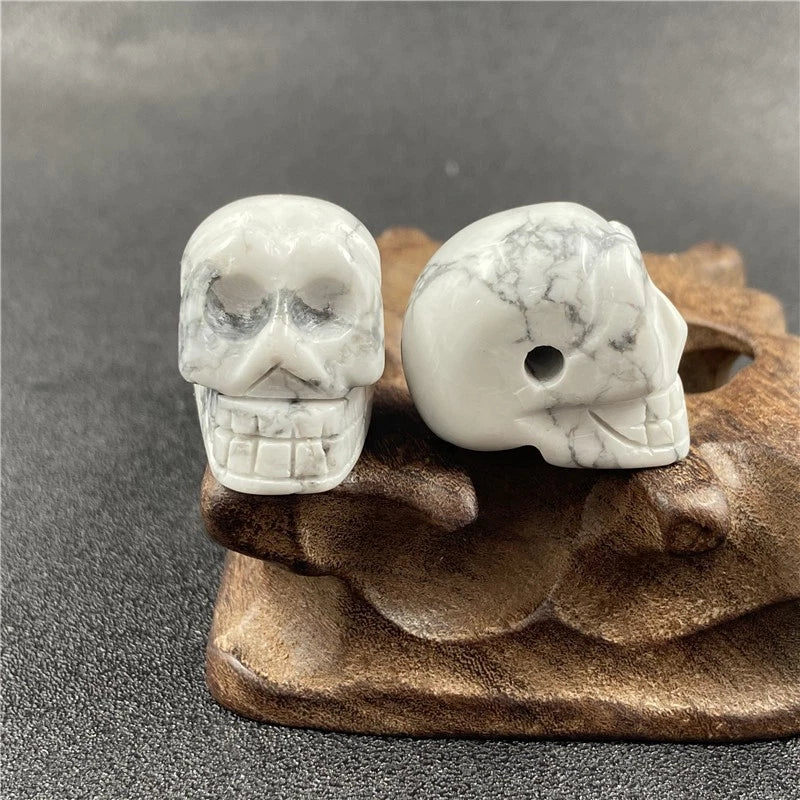 Natural Stone Carved Skull Head Charms Pendants Fit Necklace Jewelry Making 1pcs 07FC0E-D4 - KOEEK