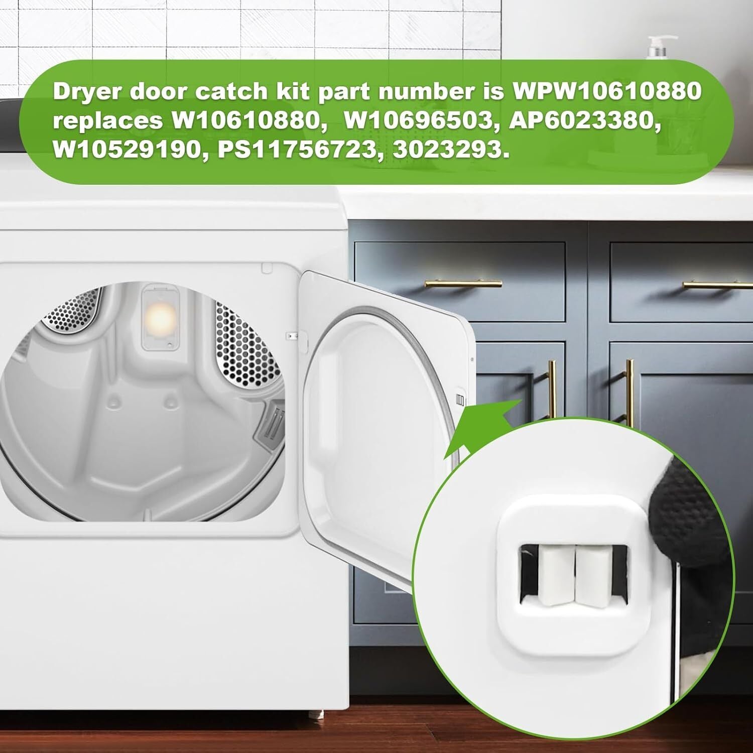 new 2 Pack W10610880 Dryer Door Catch Replacement for Whirlpool Maytag Amana...