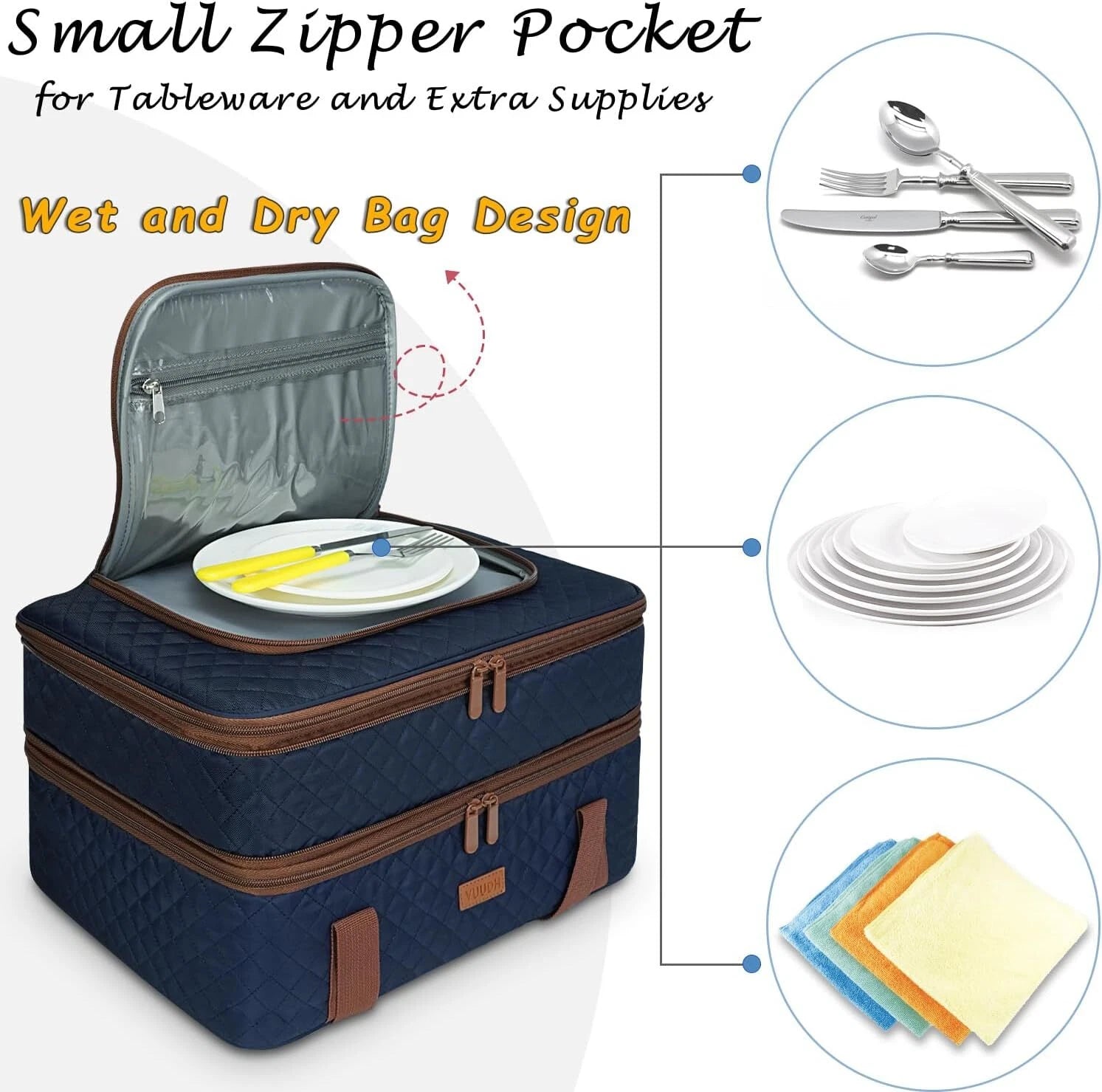 Quilted Insulated Double Casserole Carrying Case - Potluck Gatherings 07FC0E-D4 - KOEEK