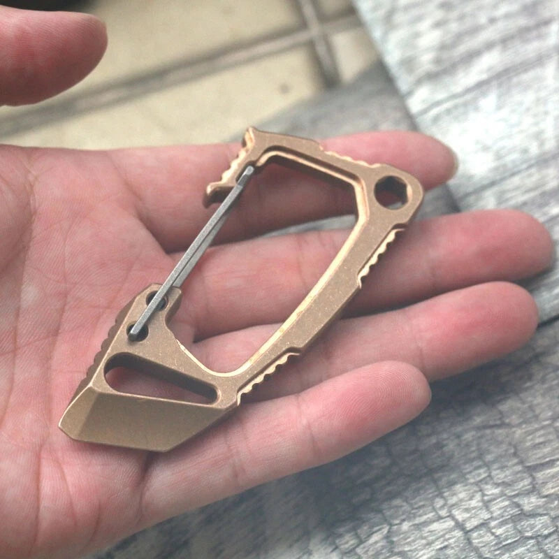 EDC Phosphor Bronze Titanium Alloy Ke chain Carabiner Opener Outdoor Travel Tool 07FC0E-D4 - KOEEK