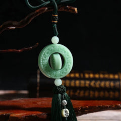 Safe Travel Coin Car Pendant Rearview Mirror Decoration Rotating Amulet 07FC0E-D4 - KOEEK