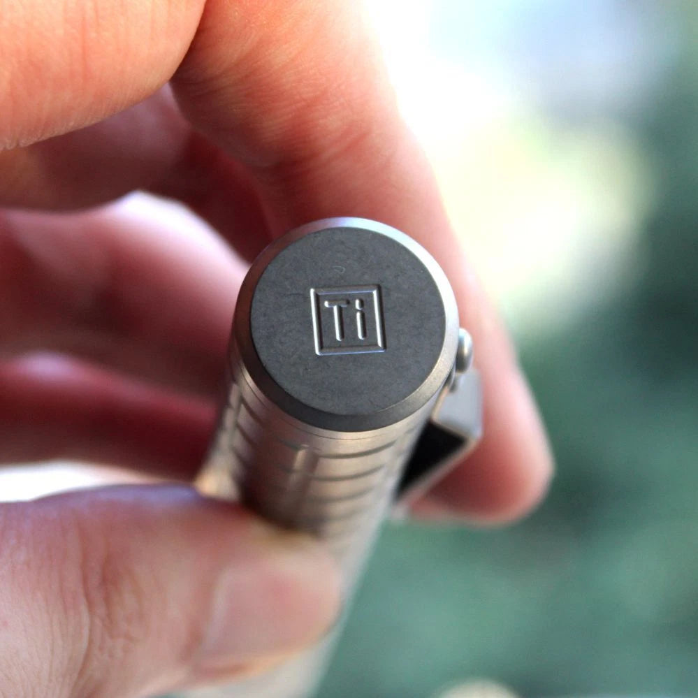 Titanium Alloy Torch LED Flashlight Torch Pocket Light Outdoor EDC Camping Light 07FC0E-D4 - KOEEK