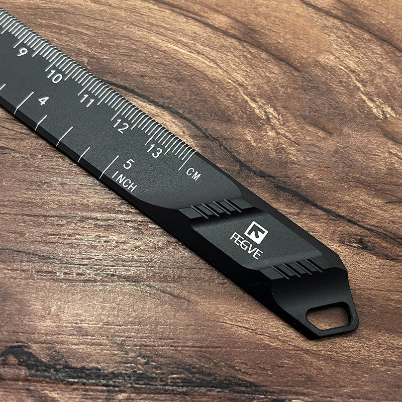 Titanium Straight Ruler Student Stationery CNC Graduated Ruler EDC Tools 07FC0E-D4 - KOEEK