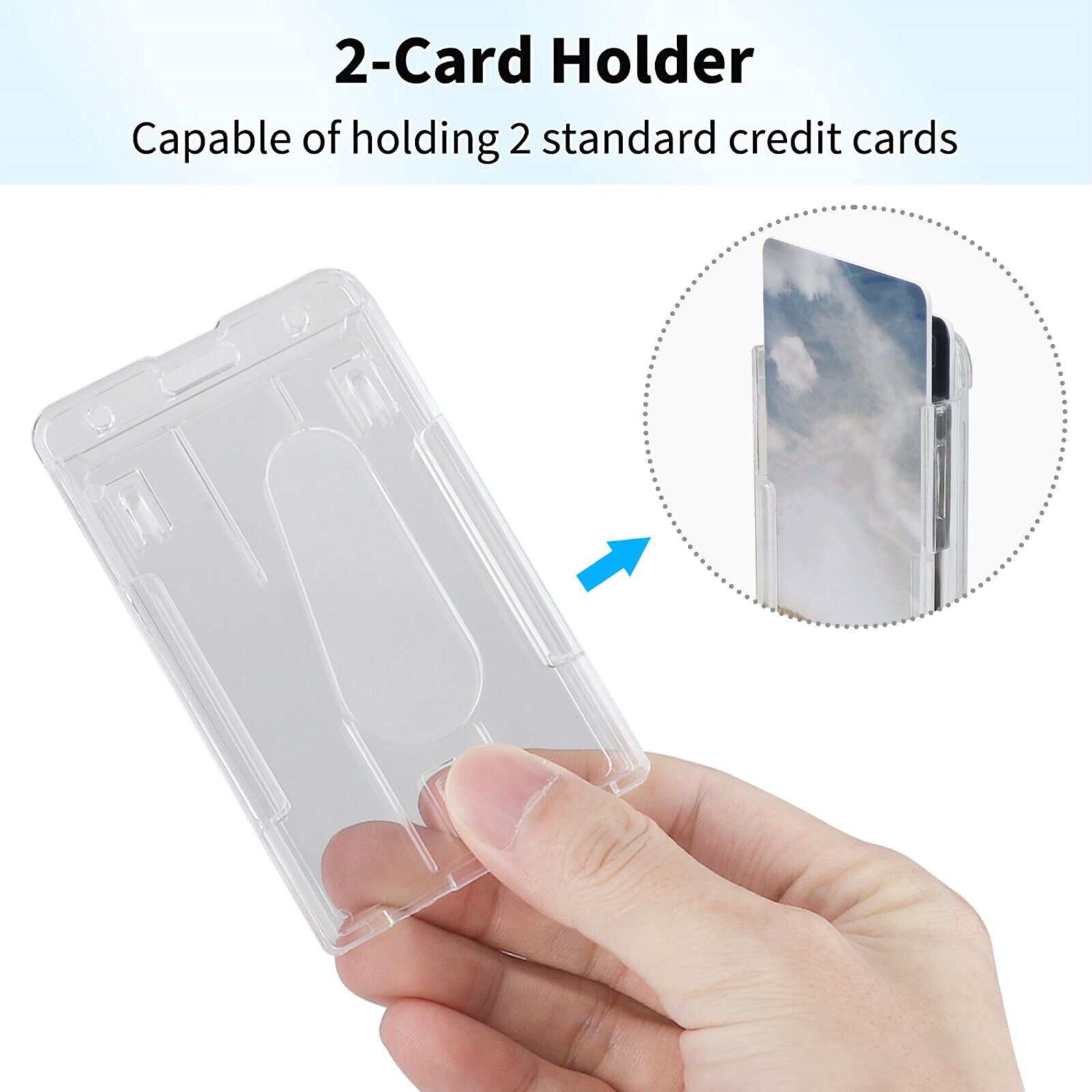 10Pcs ID Card Badge Holder Hard Plastic Protector Vertical Clear Protective Case koeek - KOEEK