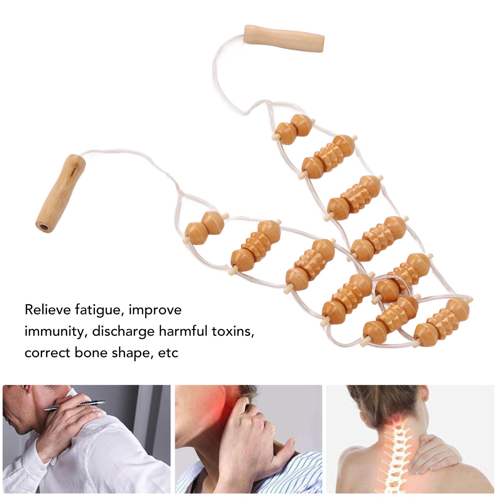 new Wood Back Massage Roller Lymphatic Drainage Wood Therapy Massage Tool For Ne WPD koeek - KOEEK