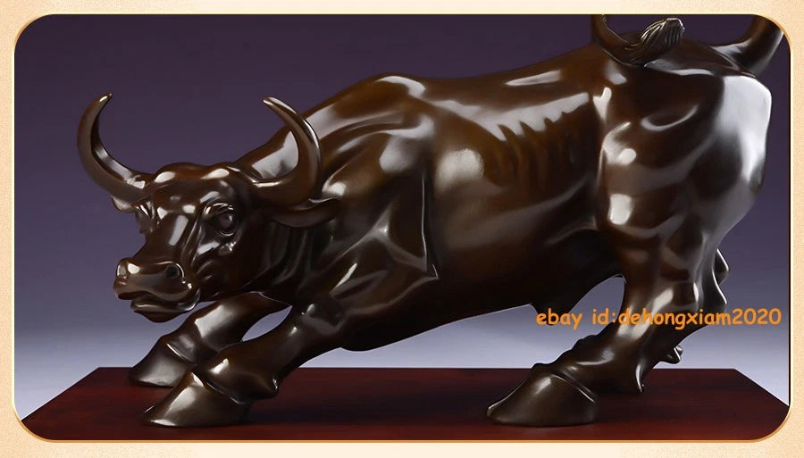 Brass Coffee Wall Street Bull OX Figure Statue Art Sculpture Office Home Decor 07FC0E-D4 - KOEEK
