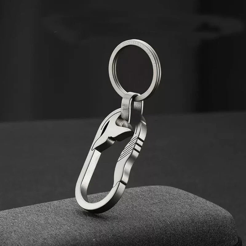 Titanium keychain Carabiner Car Waist Hanging Key Ring Backpack Buckle EDC Tool 07FC0E-D4 - KOEEK