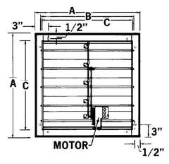 ny Dayton 4C561 Mtrzd Demper,For Vifte Dia. 20",100-240V