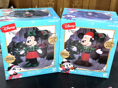 2 Lot - 3.5' DISNEY MICKEY MINNIE CHRISTMAS AIRBLOWN INFLATABLE LIGHT GEMMY GEMMY - KOEEK