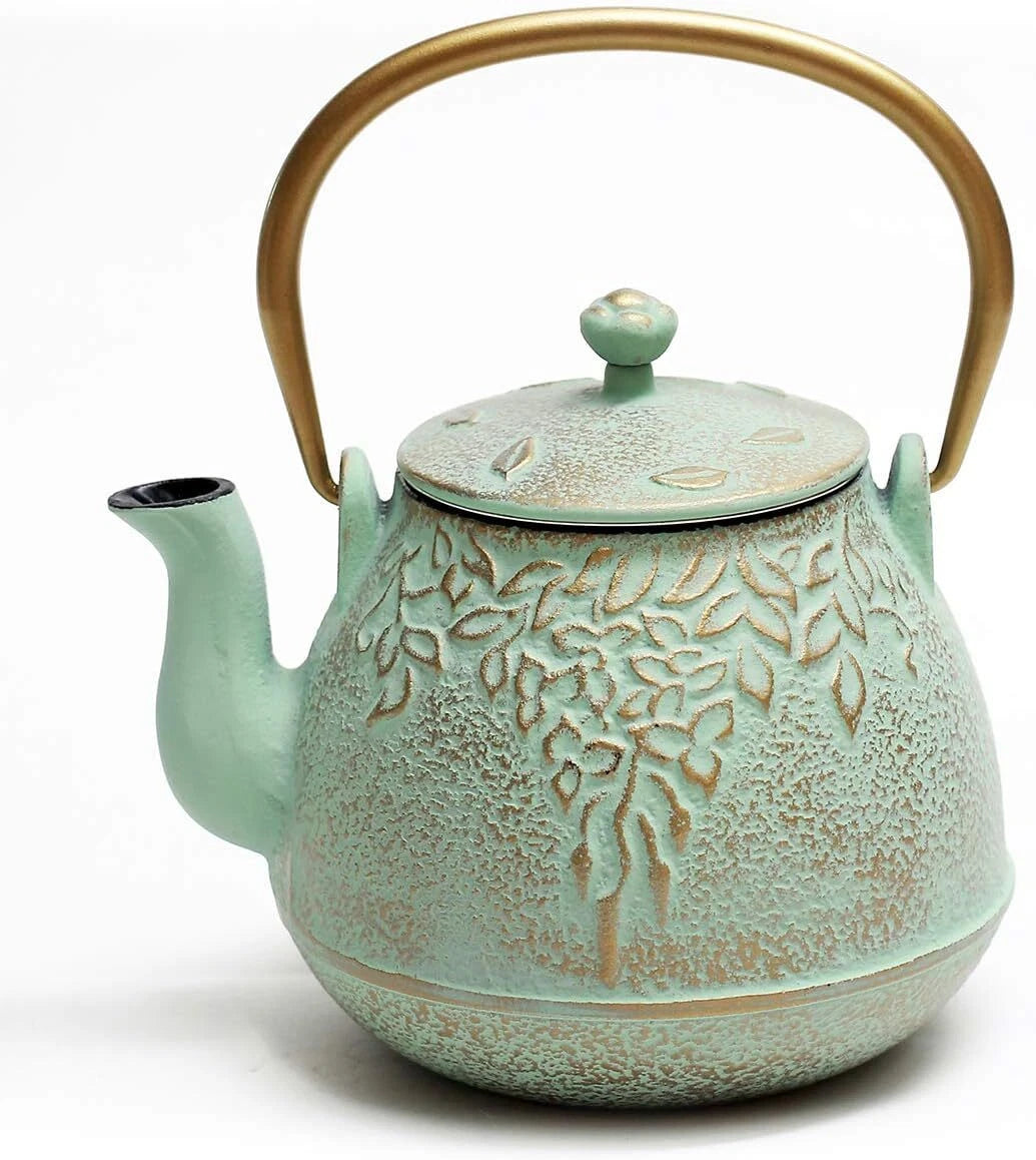 Japanese Teapot with Stainless Steel Infuser, Cast Iron Tea Kettle Stovetop Safe