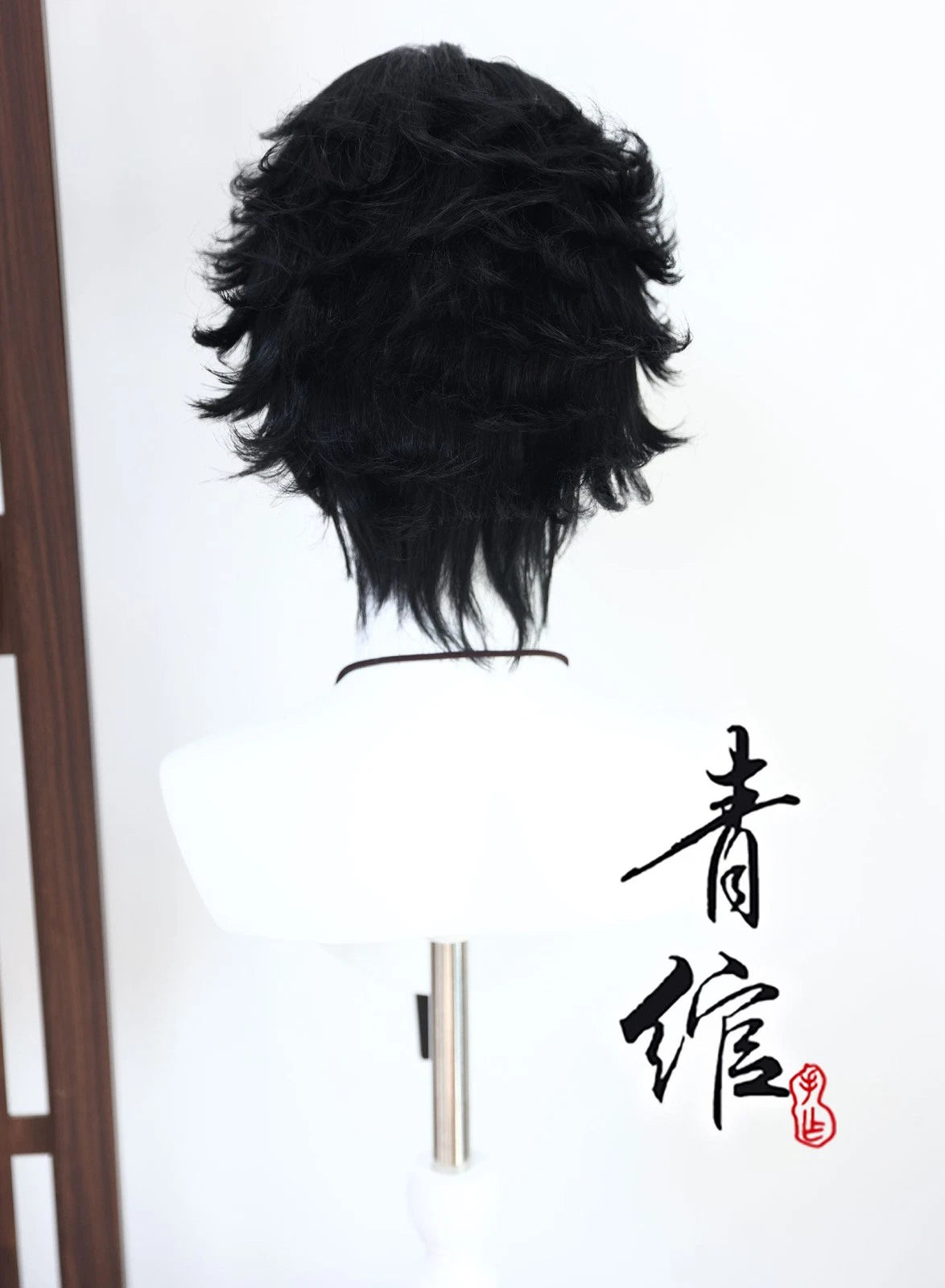 Identity Ⅴ Prospector Cosplay Wig Short Black Hair Halloween Accessories Prop 07FC0E-D4 - KOEEK