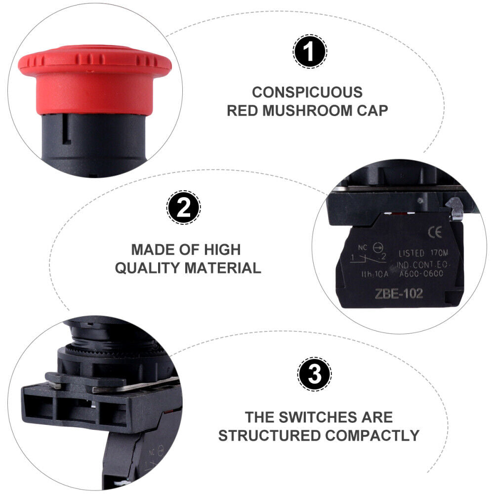 new  Weatherproof Emergency Stop Button Switch Rotary Tool Accessories koeek - KOEEK