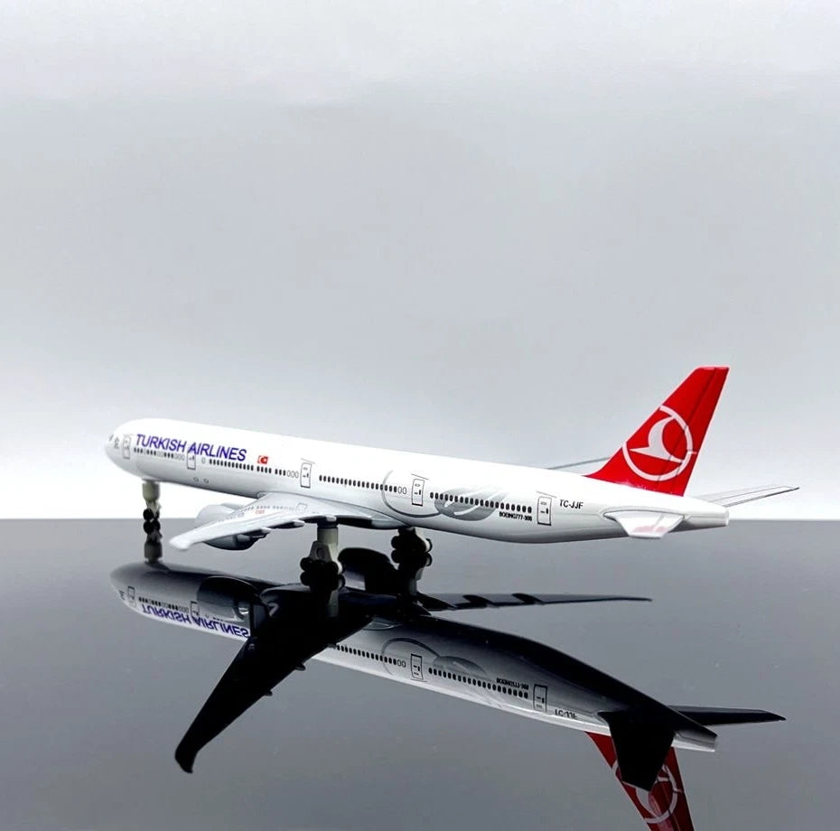 1:300 Turkish Airlines Boeing 777 Alloy Model 7.87"Removable Wheels & Stand 07FC0E-D4 - KOEEK