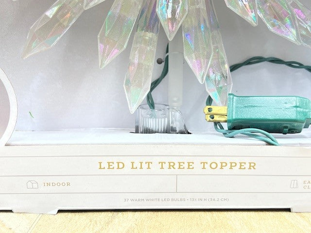 NIB - 13.5" Lighted Starburst Snowflake Tree Topper - 37 Lights - Wondershop WONDERSHOP - KOEEK