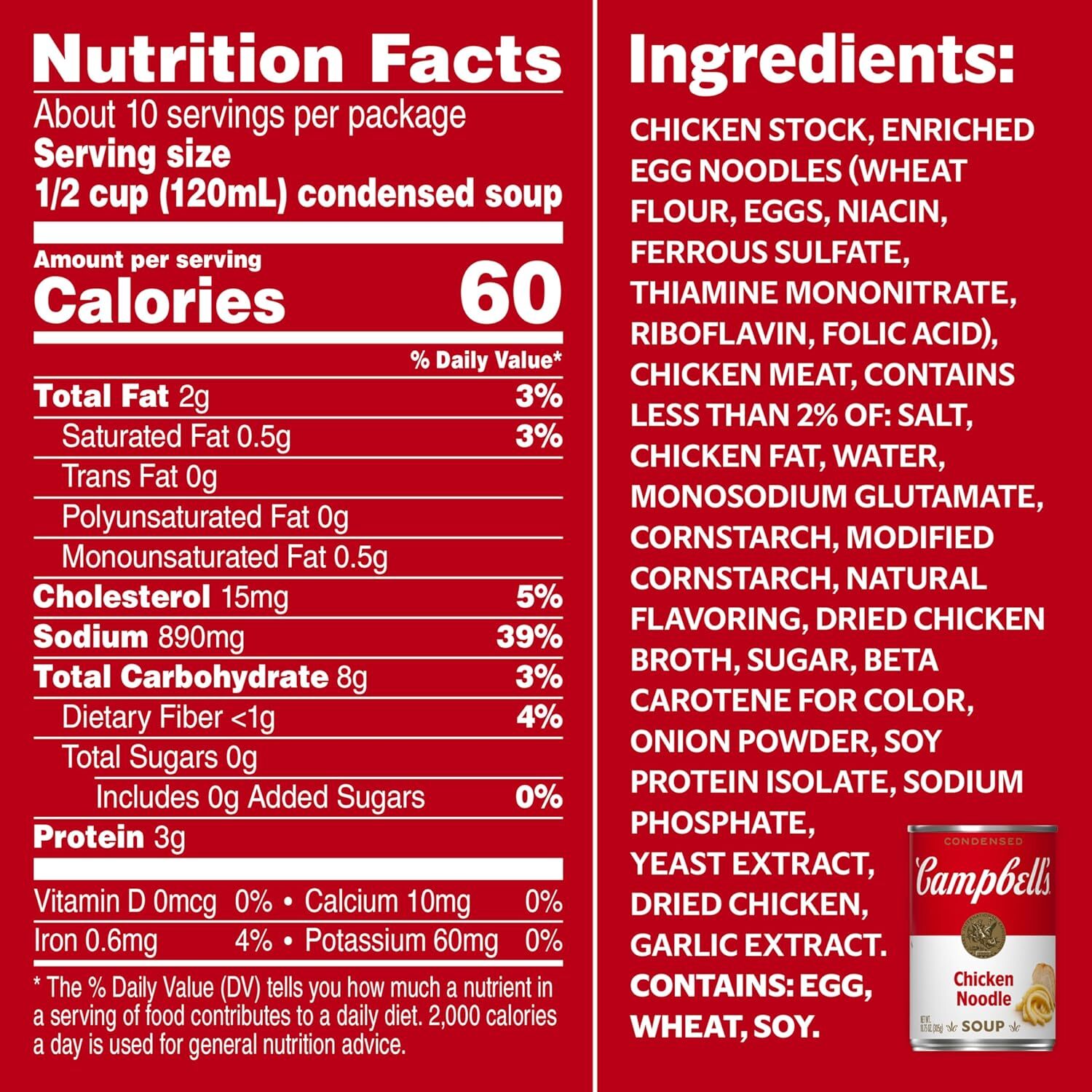 new Campbell's Condensed Chicken Noodle Soup, 10.75 Ounce Can (Pack of 4) CAMPBELL'S - KOEEK