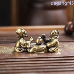 43mm Chinese Brass Elder Figurine Vintage Tea Pet Handheld Ornament Statue 07FC0E-D4 - KOEEK